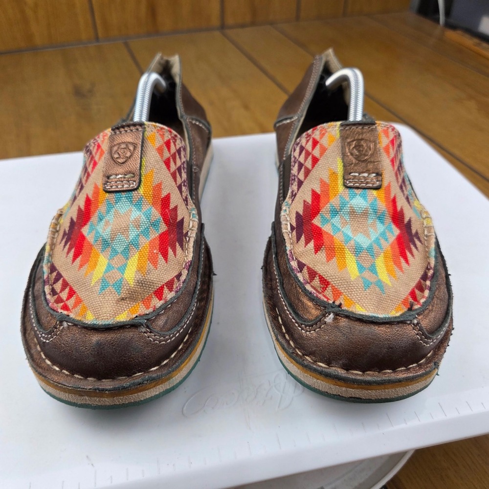 Ariat Cruiser Women 9.5B Bronze Leather Southwestern Slip On Shoes 10029744